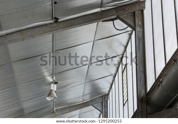 Retro Industrial Background Warehouse Factory Ceiling Stock