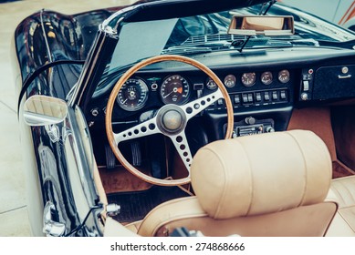 Retro interior of old automobile - Shutterstock ID 274868666