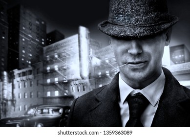 retro Italian mafia gangster in 1930s