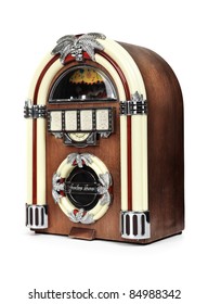 Retro Juke Box Radio Isolated On White Background