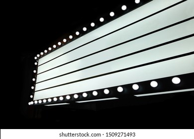 Retro lightbox with customizable design. Classic banner for your projects or advertising. Light banner, vintage billboard or bright signboard. Cinema or theatre light box frame for ads.