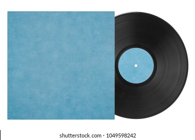 Retro Long Play Vinyl Record With Blue Textured Sleeve And Label.