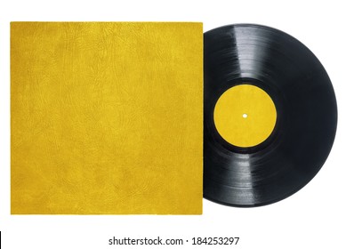 Retro Long Play Vinyl Record With Gold, Textured Sleeve And Label.