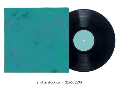 Retro Long Play Vinyl Record With Grungy Blue Sleeve.