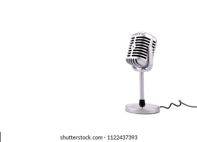 Retro Microphone Isolated On White Background