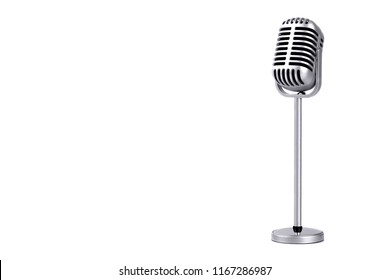 Retro microphone isolated on white background - Shutterstock ID 1167286987