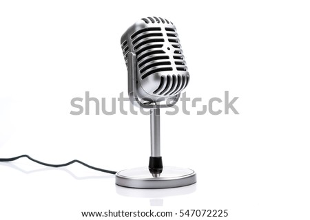 Retro microphone isolated on white background