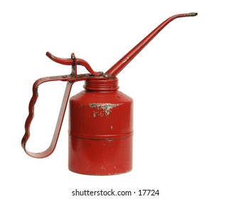A retro oil can isolated on white with clipping path.