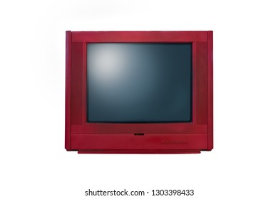 Retro Old Red Television 80s Isolated Stock Photo 1303398433 | Shutterstock