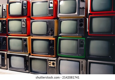 Retro Old Tvs Pile On Floor Stock Photo 2142081741 | Shutterstock