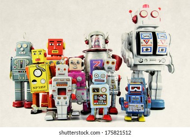 Retro Robot Toy Group