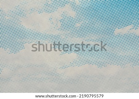 retro sky pattern on old paper texture. raster vintage clouds.