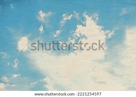 retro sky pattern on old paper background. raster vintage clouds