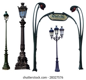 Retro street lamps isolated on white. Clipping path included - Powered by Shutterstock