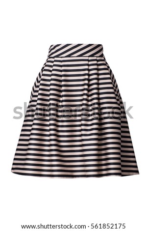 Retro striped skirt isolated on white background
