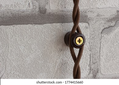 Retro Breaker Socket On Wooden Wall