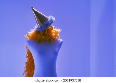 retro style mannequin with party hat