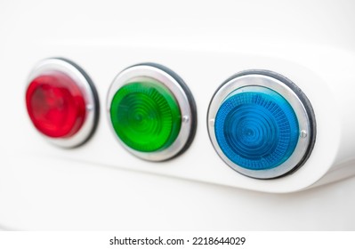 Retro Style Turn Indicator Lights In Red Blue And Green Rgb Colors