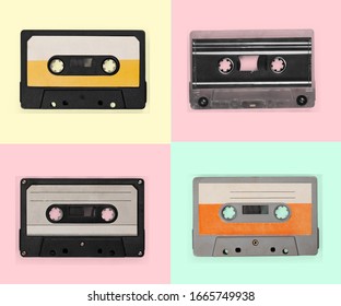 Realistic Illustration Colorful Radio Cassettes Tapes Stock Vector ...