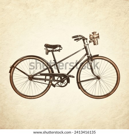 Retro styled image of an early twentieth century Dutch bicycle with lantern