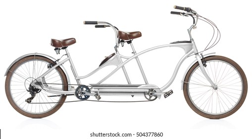 402 Vintage Tandem Bicycle Stock Photos Images Photography   Retro Styled Tandem Bicycle Isolated 260nw 504377860 