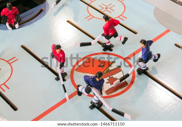 Retro Table Hockey Game Ussr Canada Stock Photo Edit Now 1466711150