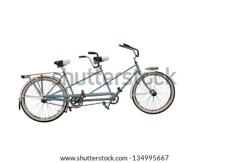Retro Tandem Bicycle isolated on white background