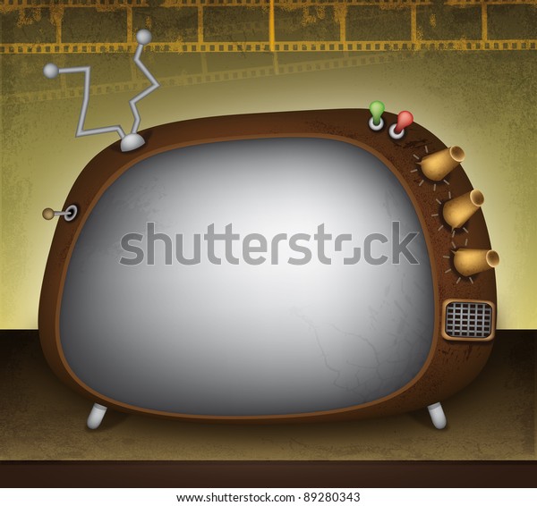 Retro television\
illustration