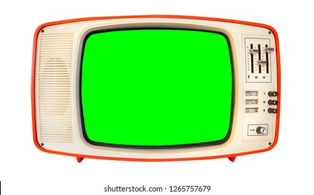 Retro television mock up isolated with a white background