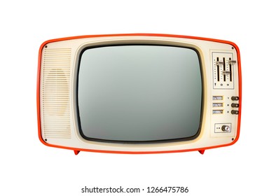 Retro Television Mock Up Isolated With A White Background