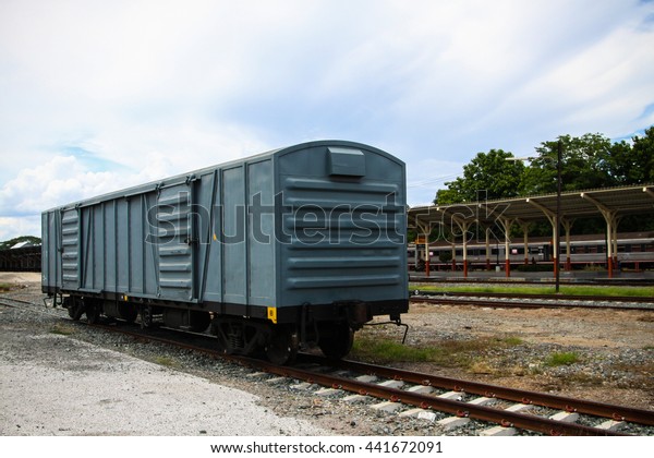 Retro train for travel, train station for support\
passenger, train for logistic industry or cargo transfer,\
transportation business for passenger and cargo, old train instead\
with high speed train.