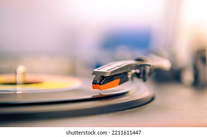 Retro Turntable Player Close Up