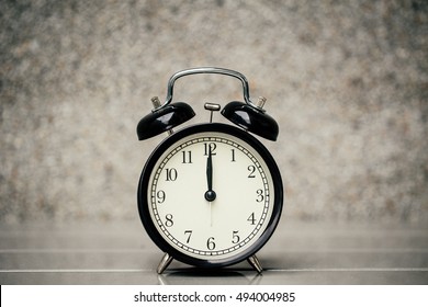 retro vintage clock at 12 o'clock