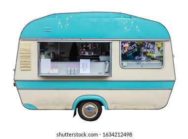 Retro Vintage Food Truck (Caravan) For Coffee Ice Cream And Snacks - Powered by Shutterstock