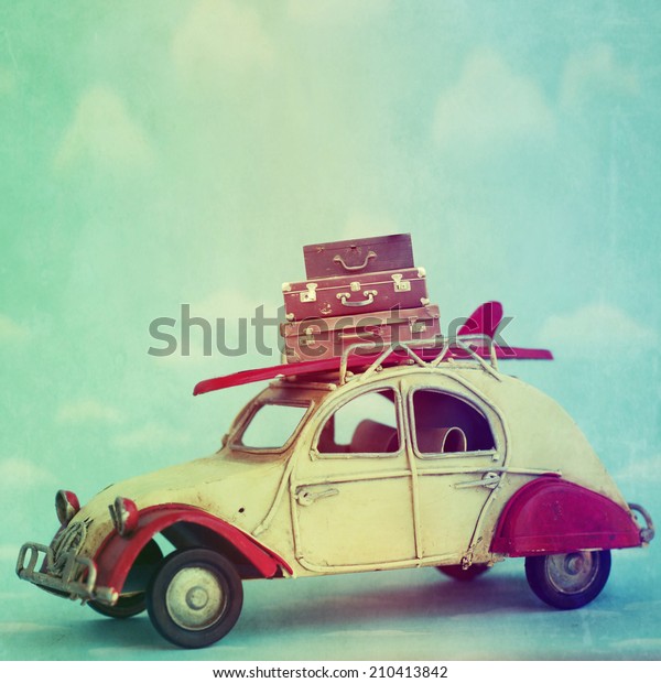 Retro Vintage Tropical\
Surfboard Car