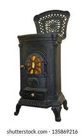 Retro Wood Stove Isolated