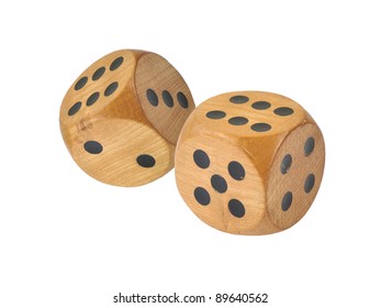 Retro Wooden Dice, Double Six