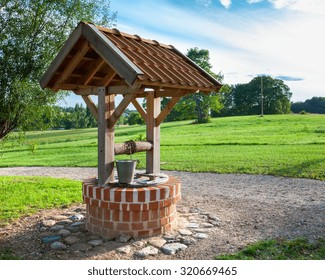 Retro Wooden Well Water