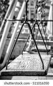 Retro,white and black style empty chain swing,Swing lonely