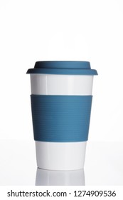 Reusable Ceramic Coffee Mug With Silicone Sleeve And Lid