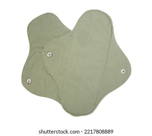 Reusable Menstrual Pads On White Background