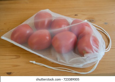 Reusable Mesh Produce Bag With Tomatoes