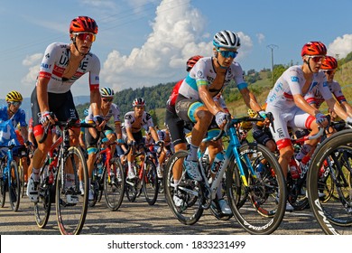 REVEL, FRANCE, September 15, 2020 : Inside the peloton of Tour de France. Tour de France has been described as the world’s most prestigious and difficult bicycle race.