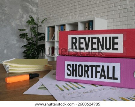 Revenue shortfall is shown using a text