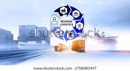 Reverse logistics concept, logistic import export and transport industry background