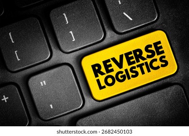 Reverse logistics - type of supply chain management that moves goods from customers back to the sellers or manufacturers, text button on keyboard