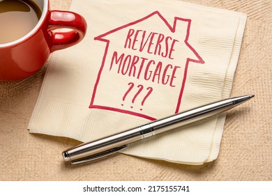 reverse mortgage question - writing and sketch on a napkin, finance and retirement concept