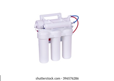 Reverse Osmosis 5 Stages Under Sink Water Filter Isolated On White.