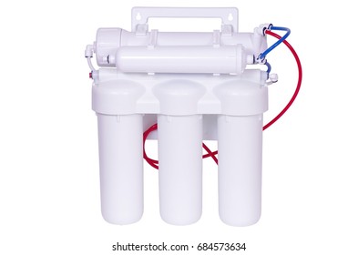 Reverse Osmosis 5 Stages Under Sink Water Filter Isolated On White.