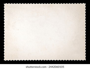 Reverse side of an old photo print with a decorative border.
